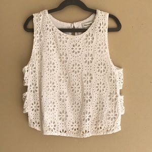 Abercrombie and Fitch woven eyelet top